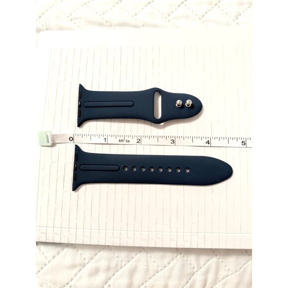 Navy Blue Silicone Band for Apple Smartwatch 42mm/44mm/45mm/49mm new‎ - Picture 2 of 2